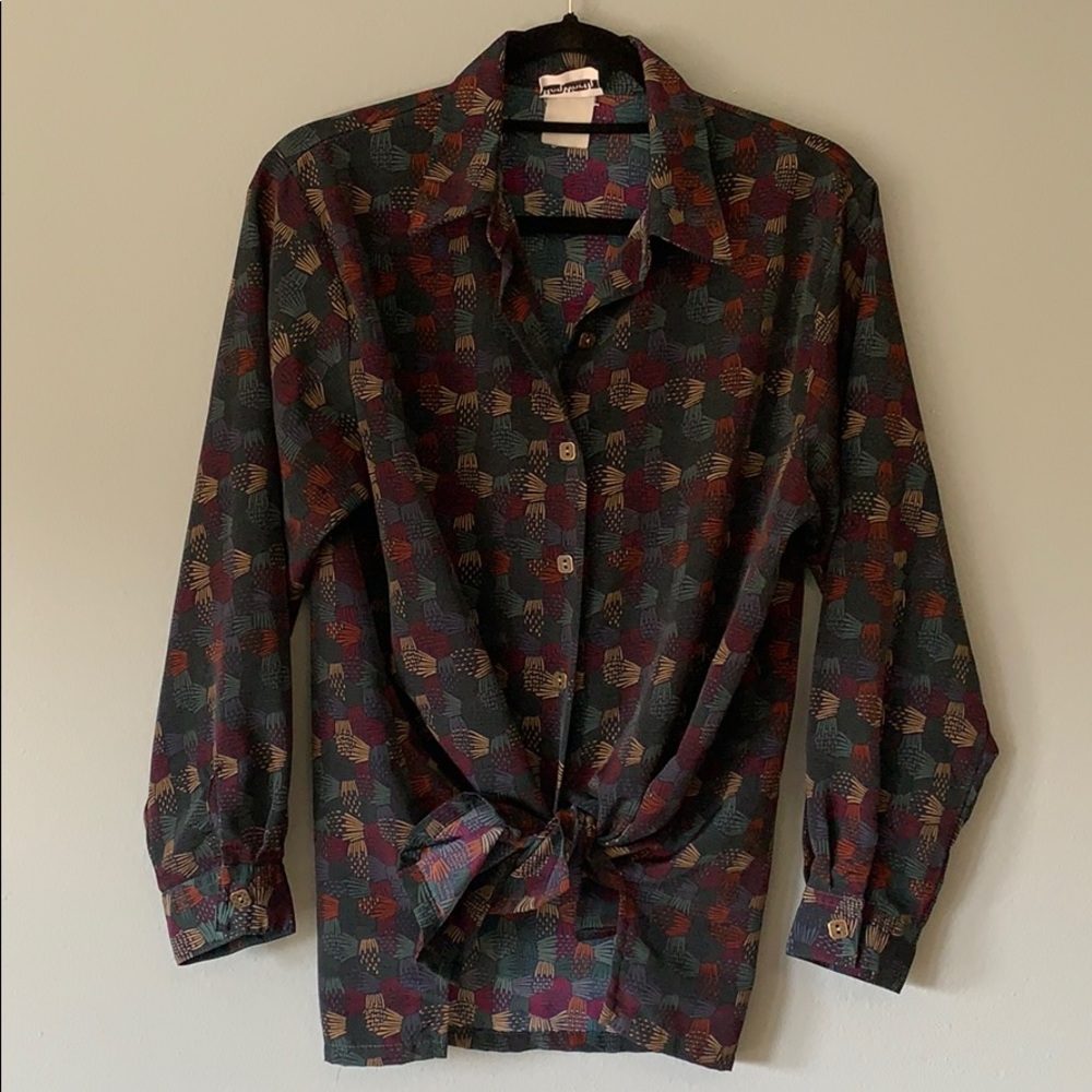 🌈 3/12 Vintage BonWorth Patterned Button-Down